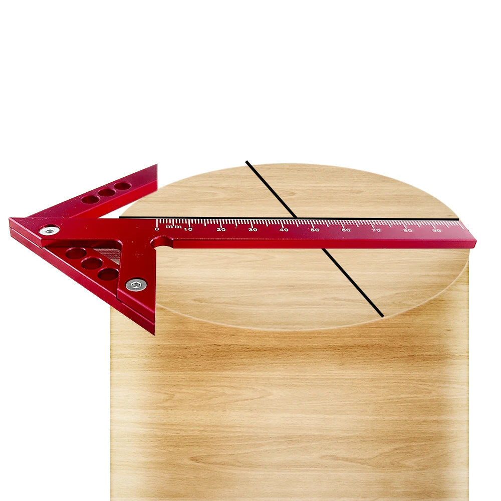Aluminum Center Scribe 45/90 Degree Right Angle Line Gauge Carpenter Ruler Metric/Inch Measuring Tool, Woodworking Line Caliber