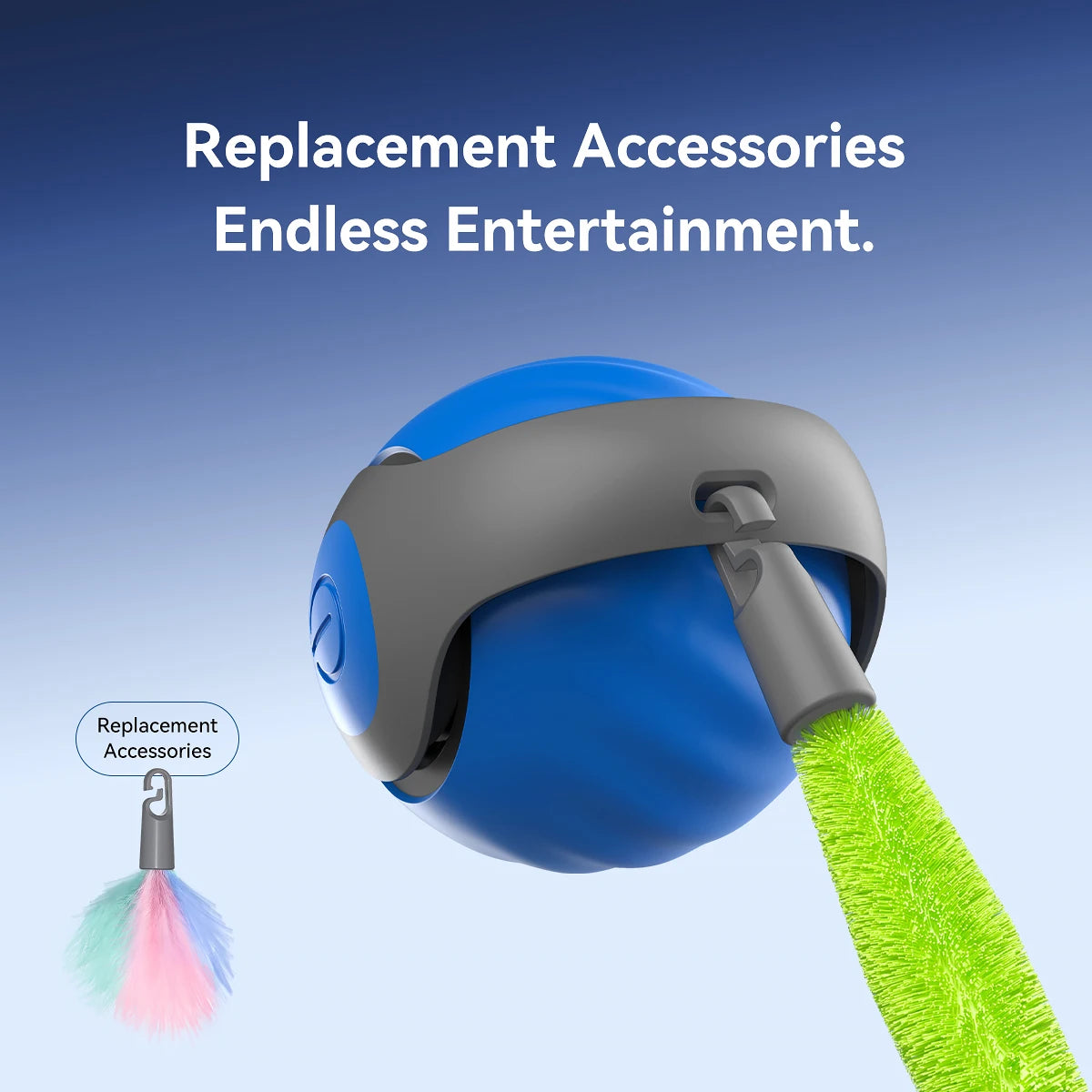 Intelligent Speedy Tail 2.0, Automatic Moving Cat Toy Ball with Tail, Smart Interactive Cat Toy Ball, Two Speed Adjustment