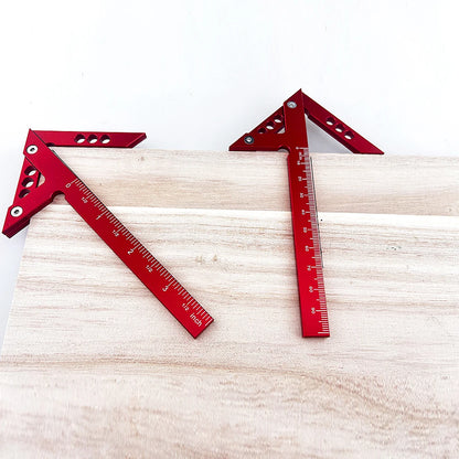 Aluminum Center Scribe 45/90 Degree Right Angle Line Gauge Carpenter Ruler Metric/Inch Measuring Tool, Woodworking Line Caliber