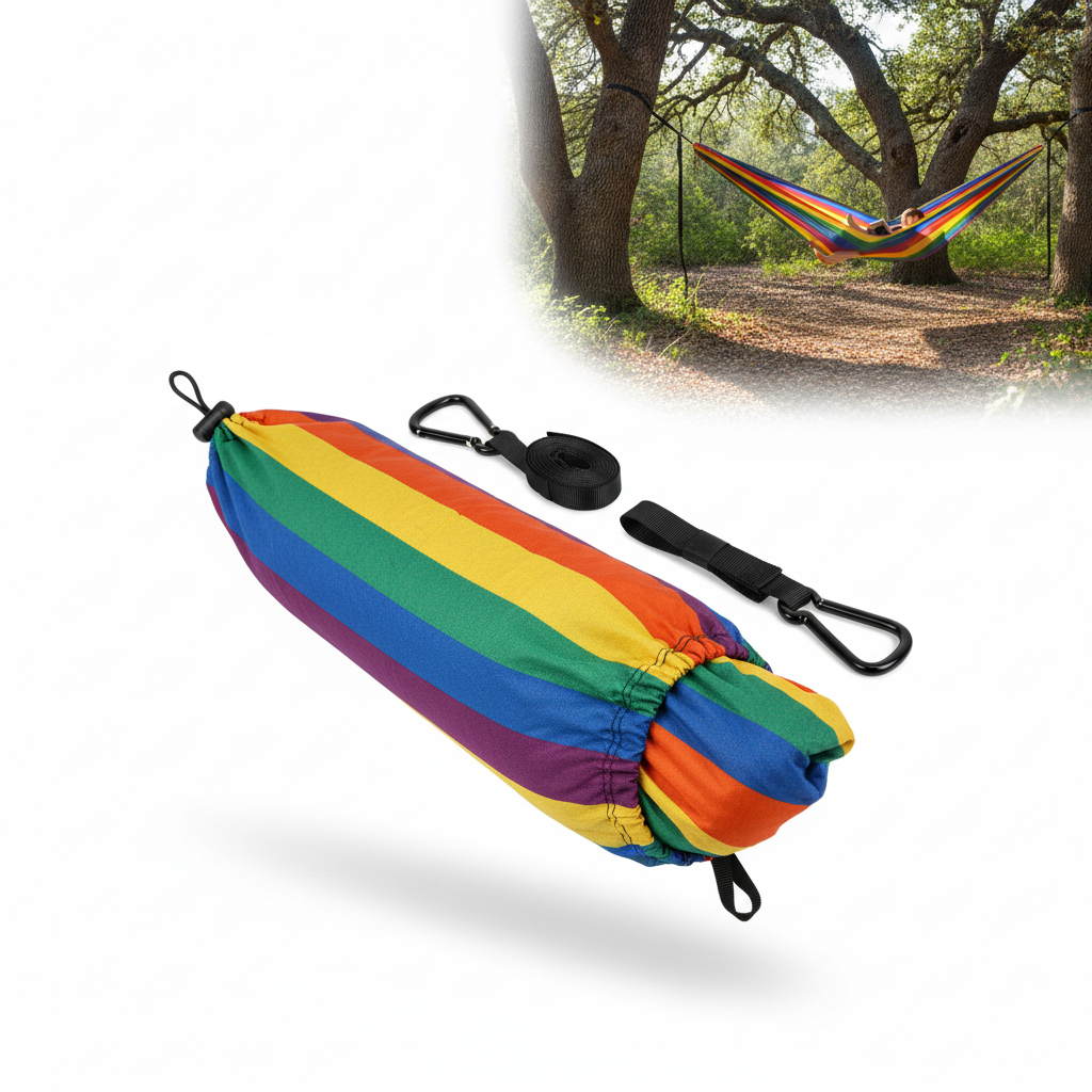 Lightweight Packable Camping Hammock – Portable Nylon Hammock for Outdoor Adventures